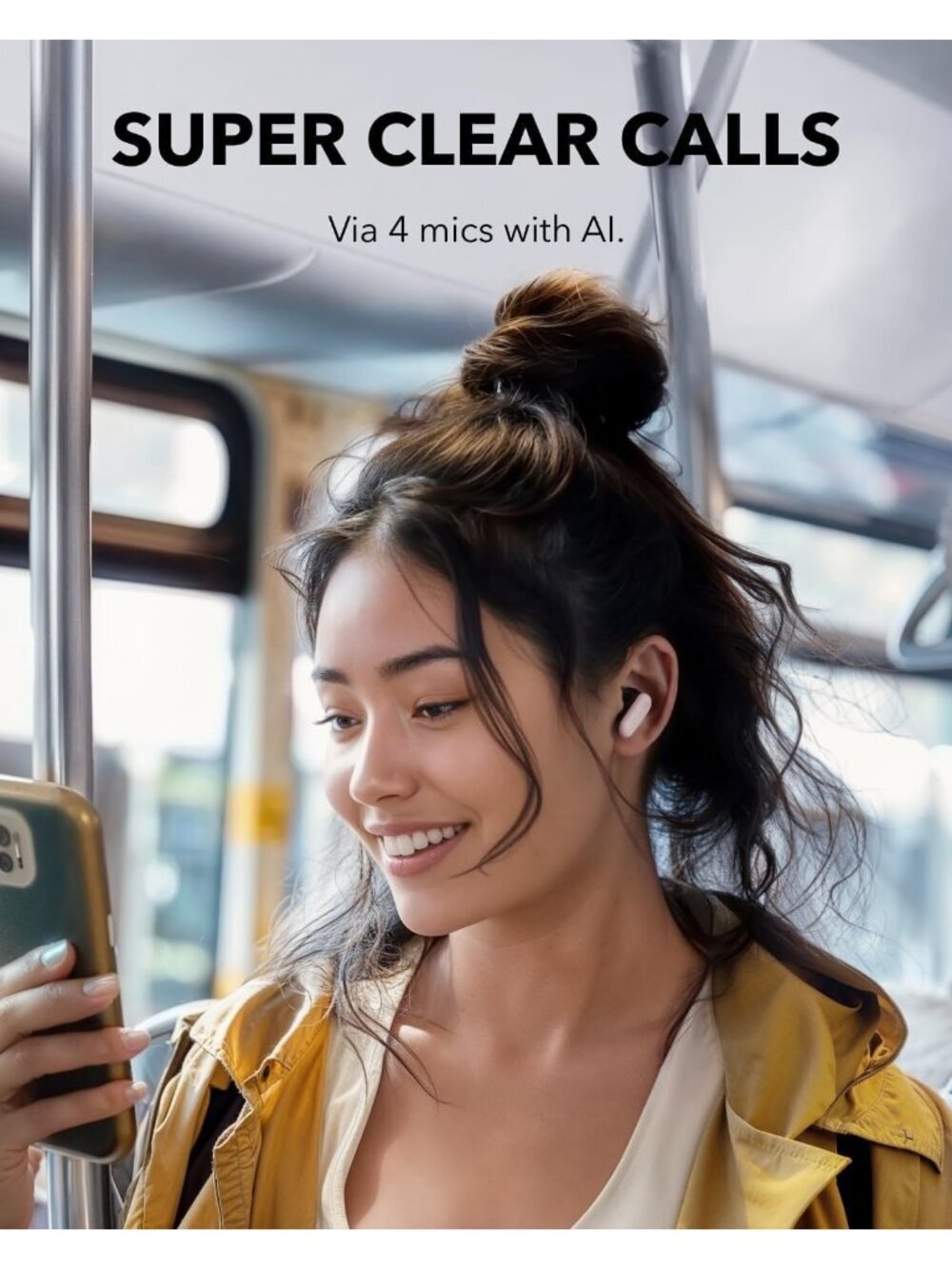 Wireless Pink Anker Noise Cancelling 45H Playtime IP54 Bluetooth 5.4 Earbud - Picture 6 of 6